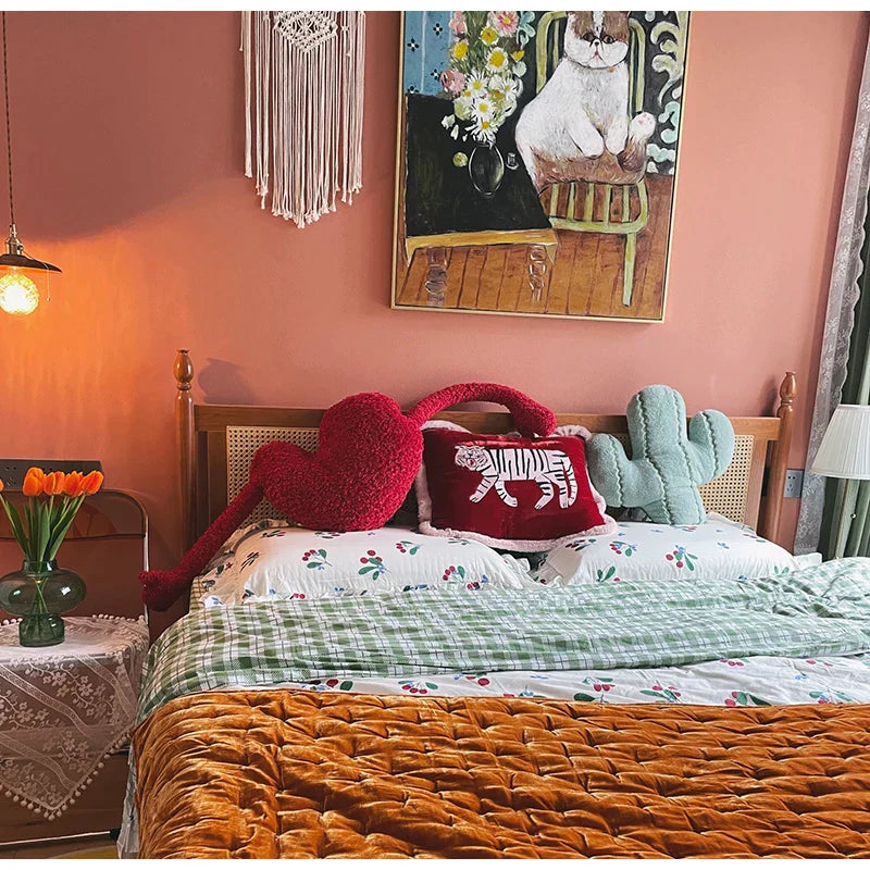 Decorbites™ Stickerei Samt Kissenbezug mit Furry Tiger-Motiv 40x55 cm: Retro-Charme Luxus-Home-Dekoration