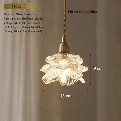 Vintage Green Glass Pendant Light With Brass Details