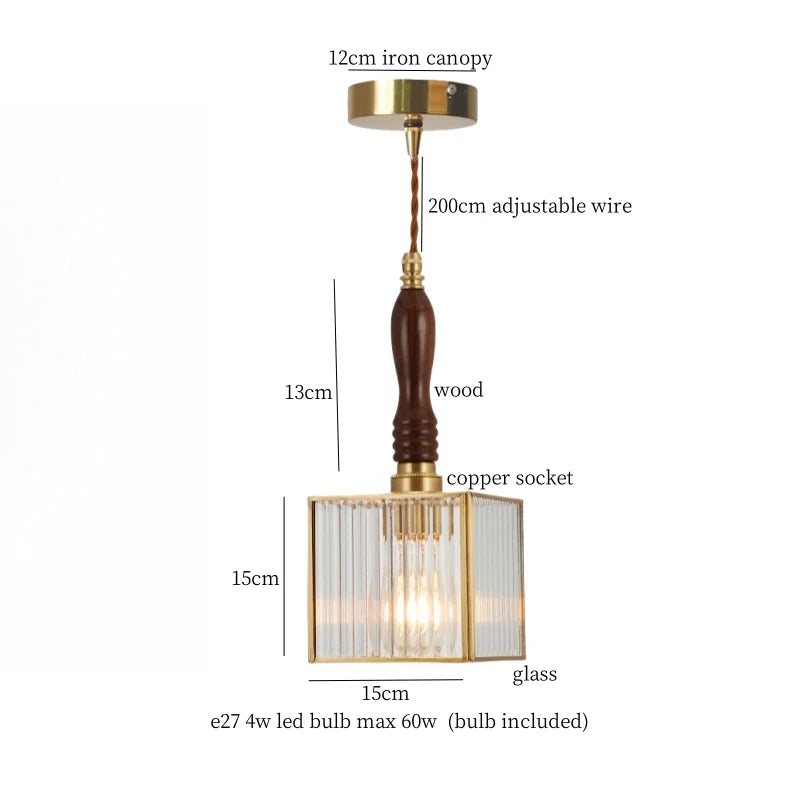 Decorbites™ Glas-LED-Pendantleuchte: Japanisches Vintage-Kupfer-Hängeleuchte für die Heimdekoration