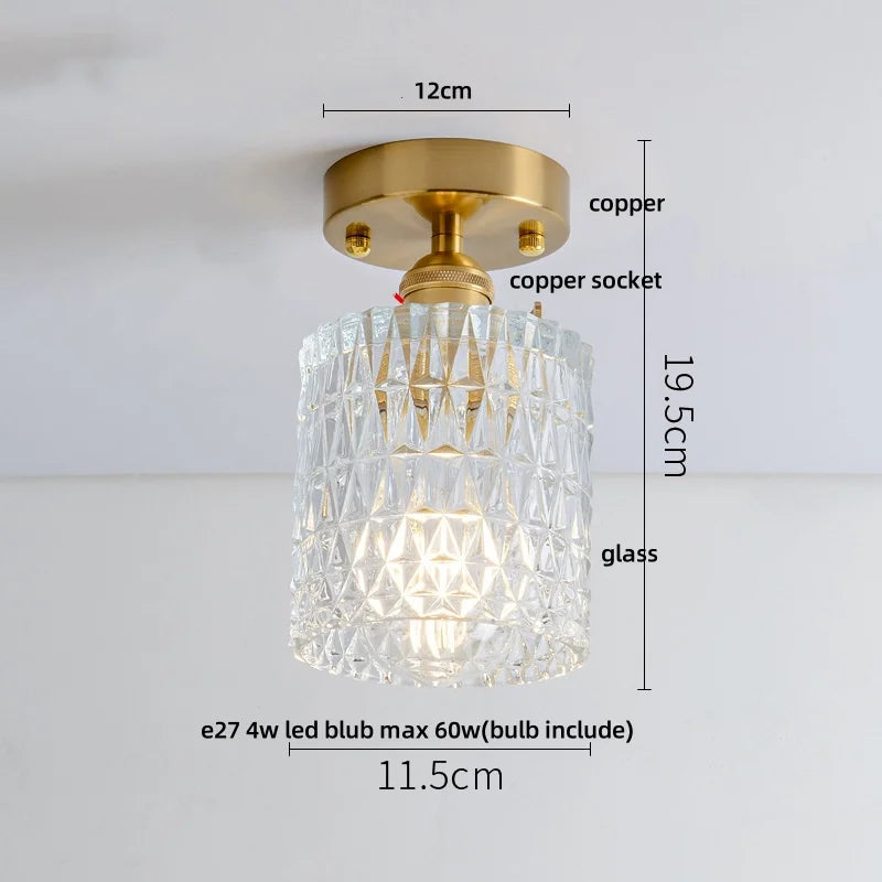 Decorbites™ Klar-Glas LED-Deckenleuchte Moderne Nordische Kupferknopf-Schalter Lampe