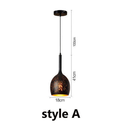 DecorBites™ Etched Iron Chandelier Pendant Light Fixture for Dining and Living Room