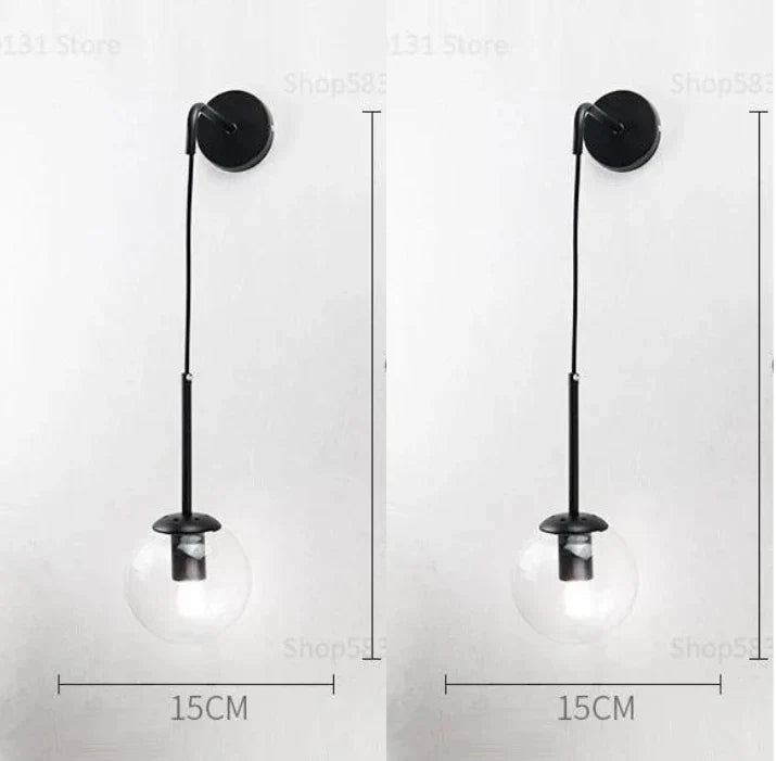 Decorbites™ Glas-Kugel-LED-Wandleuchte für Schlafzimmerdekoration und Wohnzimmerarmaturen