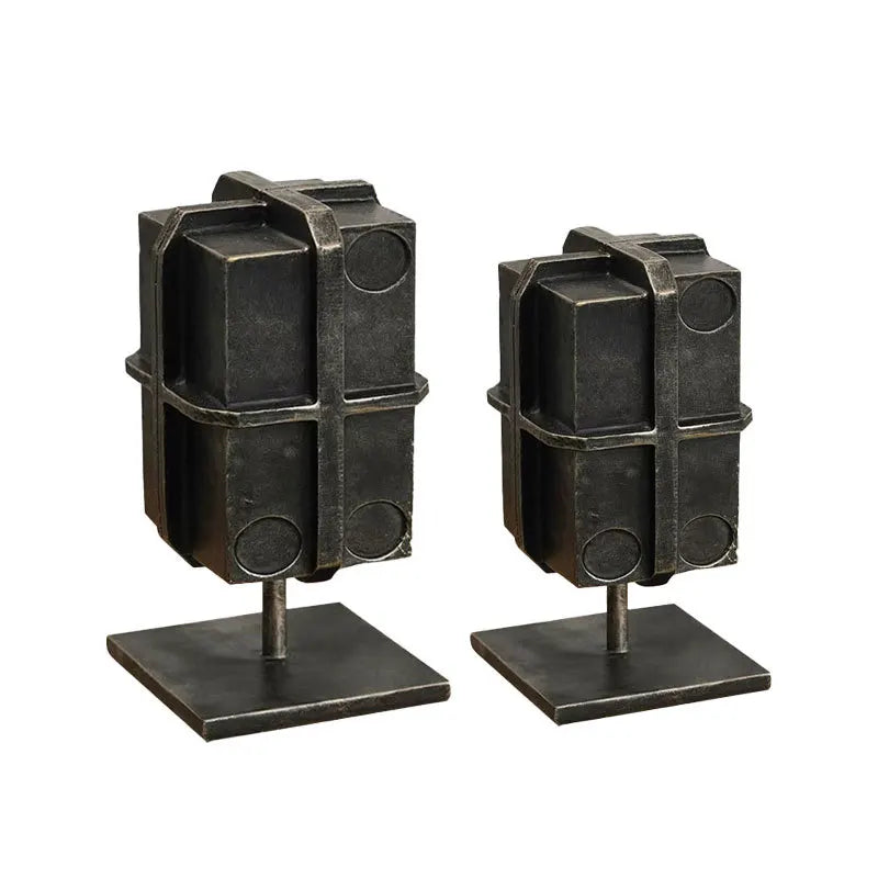 Decorbites™ Geometrische Block-Bindungsbox-Bronzefigur - Heimdekoration Skulptur Handwerk