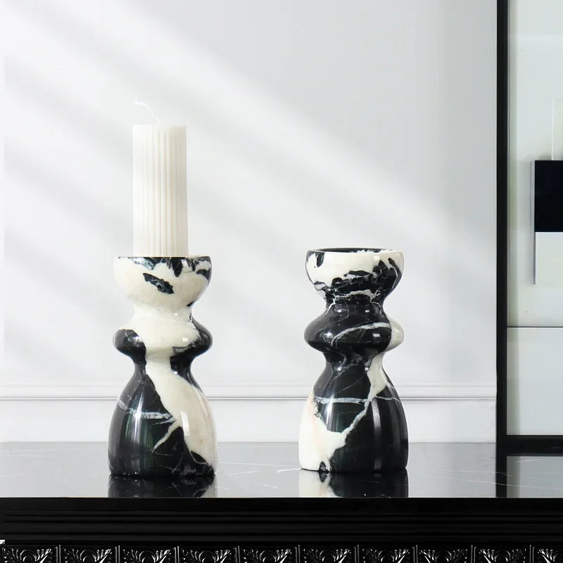Decorbites™ Große Antiquitäten-Marmor-Leuchterhalter: Modernes französisches Kamin-Esszimmertisch-Mittelteil