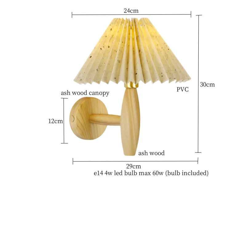 Decorbites™ Khakifarbene PVC-LED-Wandleuchte | Dekoration für Loft-Wohnzimmer | Vintage-Design aus Walnussholz