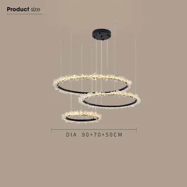 Gold Crystal Ring Chandelier Dia90cm Living Room