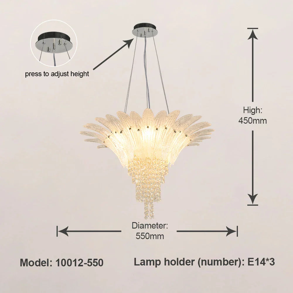 Gold LED Chandelier Light Dia85cm Living Room