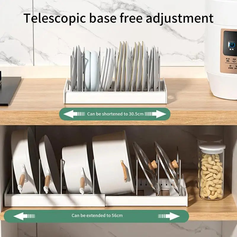 Decorbites™ Küchenorganizer: Erweiterbarer Stauraum für Schränke mit Schublade und Einsatz für Schneidebrett