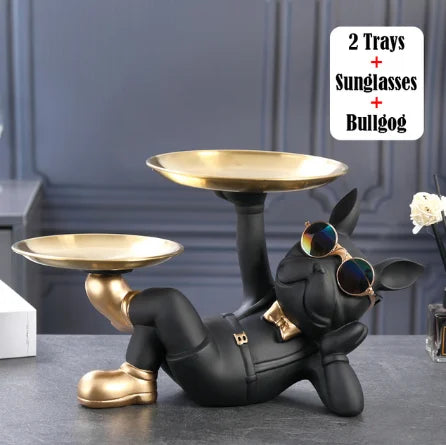 Decorbites™ Französische Bulldogge-Skulptur: Abstrakte Figur & Schlüsselhalter-Ornament