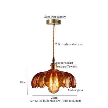 Decorbites™ Glas-LED-Pendantleuchte: Japanisches Vintage-Kupfer-Hängeleuchte für die Heimdekoration