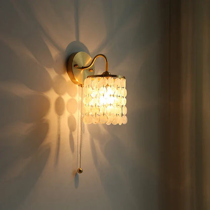 DecorBites™ Conch Copper LED Wall Light Fixture with Pull Chain Switch