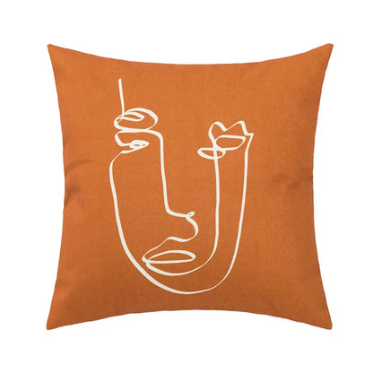 DecorBites™ Abstract Geometric Print Cotton Linen Pillow Cover Nordic Style Decor Pillowcase