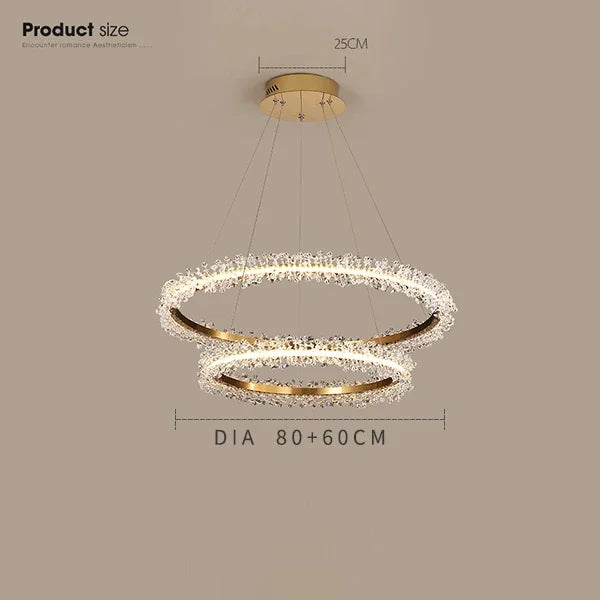 Gold Crystal Ring Chandelier Dia90cm Living Room