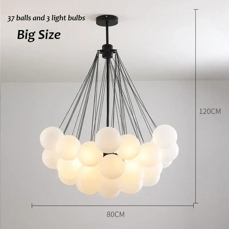 Decorbites™ Glasleuchter: Nordischer 19/37 Kugel-LED-Licht, Schwarzgold-Hängeleuchte für die Hausdekoration