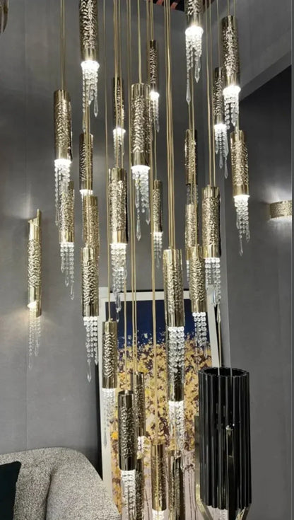Decorbites™ Kristall-LED-Große-Treppenhaus-Lüster für modernes Wohnzimmer-Halle-Loft