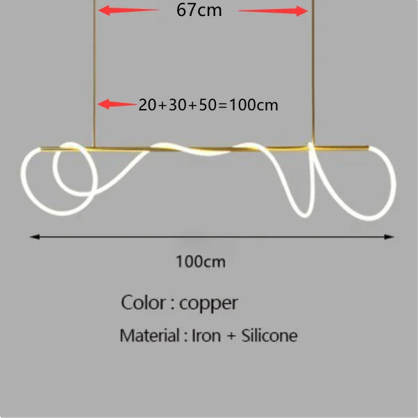 Modern Linear Stainless Steel LED Pendant Light
