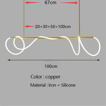 Modern Linear Stainless Steel LED Pendant Light