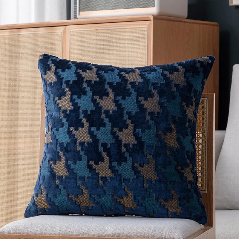 Decorbites™ Houndstooth Luxus-Kissenbezug 45x45 cm – Hochwertiger Dekorativer Sofakissenbezug