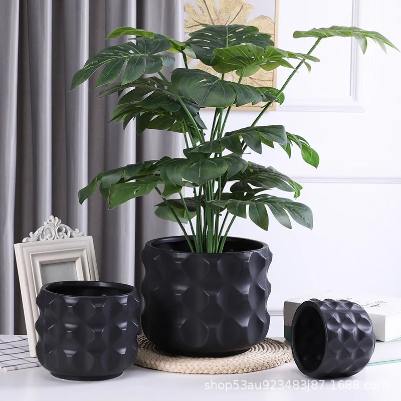 Gold Geometric Ceramic Vase