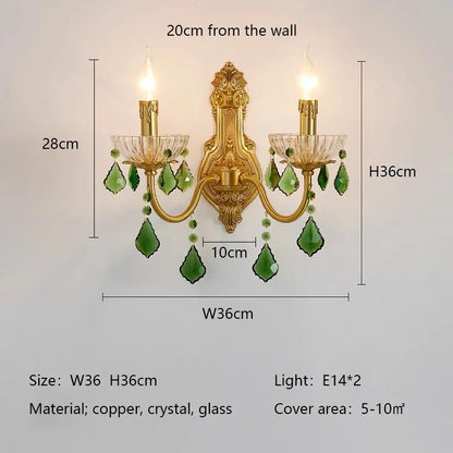 Decorbites™ Grüner Kristall-Lüster für das Wohnzimmer - Bohémien-Stil LED-Hängeleuchte