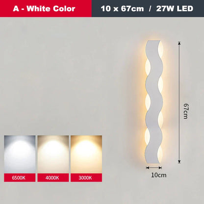 DecorBites™ LED Wave Wall Light for Indoor Corridors, Bedrooms, and Sofas