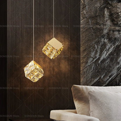 DecorBites™ Crystal Bedside Chandelier Wall Light for Designer Living Room and Hotel Bedroom