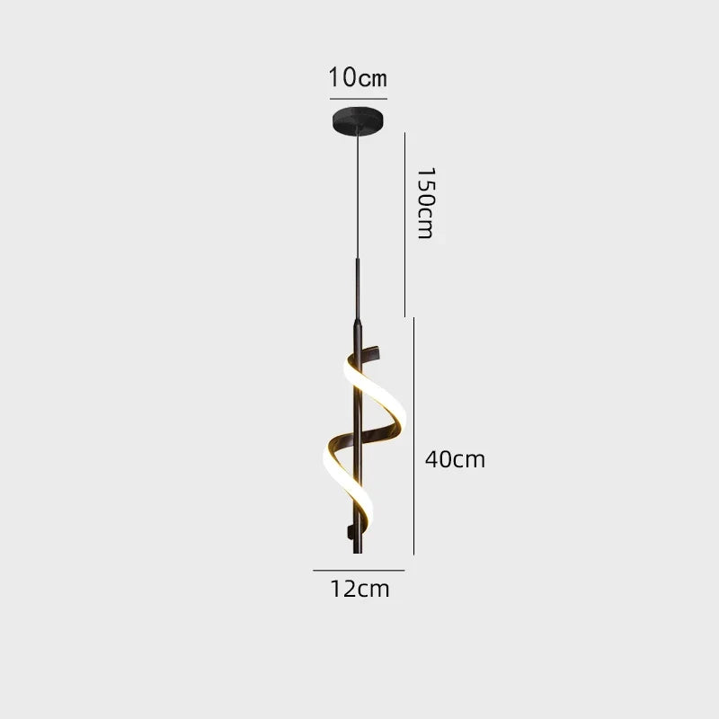 Modern Copper Pendant Light in Black and Gold