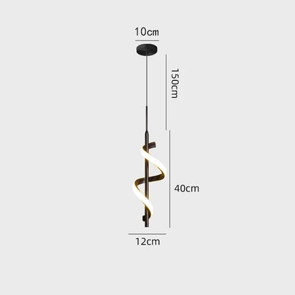Modern Copper Pendant Light in Black and Gold