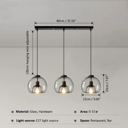 DecorBites™ Glass Ball LED Pendant Lights for Home, Office, and Restaurant Decor