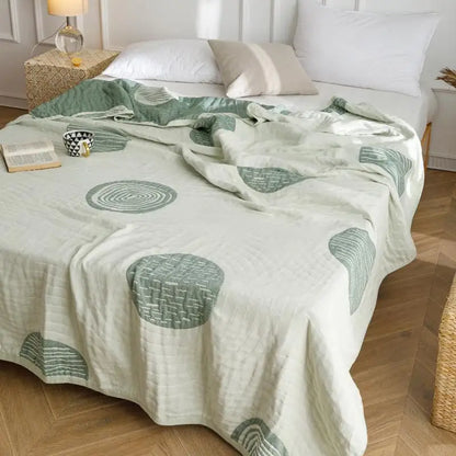 DecorBites™ Cotton Gauze Summer Blanket, Soft Breathable Single Double Bed Nap Blanket