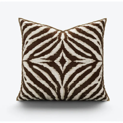DecorBites™ Gold Zebra Pattern Jacquard Pillow Cover - Modern Luxury Decor