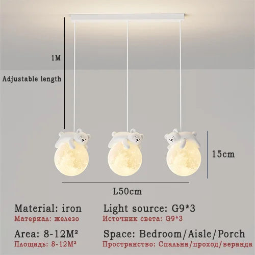 Decorbites™ Kleiner Bär LED-Hängeleuchte Moderner Kinder-Kronleuchter Heimdekoration