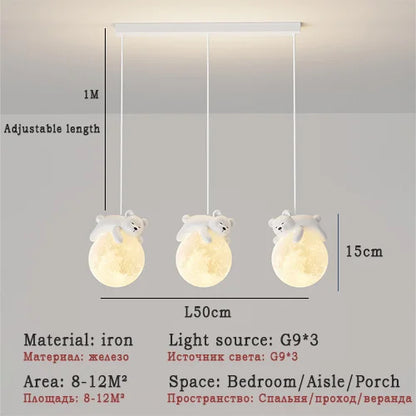 Decorbites™ Kleiner Bär LED-Hängeleuchte Moderner Kinder-Kronleuchter Heimdekoration