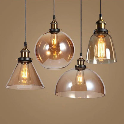 Decorbites™ Bernsteinfarbenes Vintage-Glas-Pendant-Licht für elegante Esszimmer-Dekoration