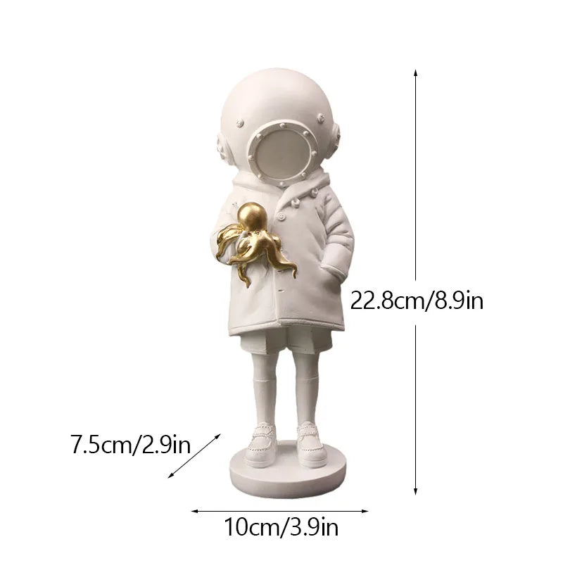 Decorbites™ Taucherin Harz-Statue Banksy Tiefe Skulptur Street-Art-Ornament Figurine