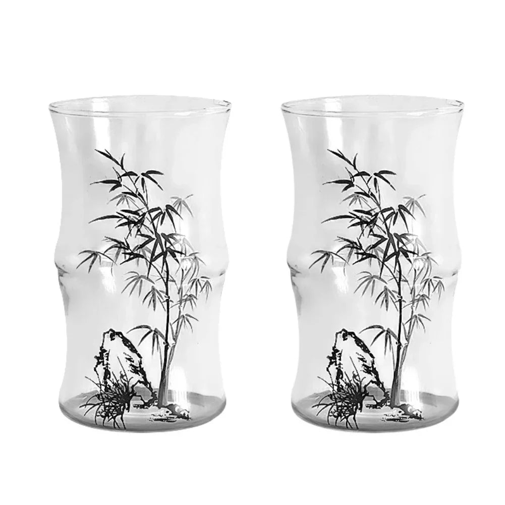 Decorbites™ Glas Bambus-Knoten-Becher – Süßer klarer Glas-Kaffeebecher für heiße oder kalte Getränke