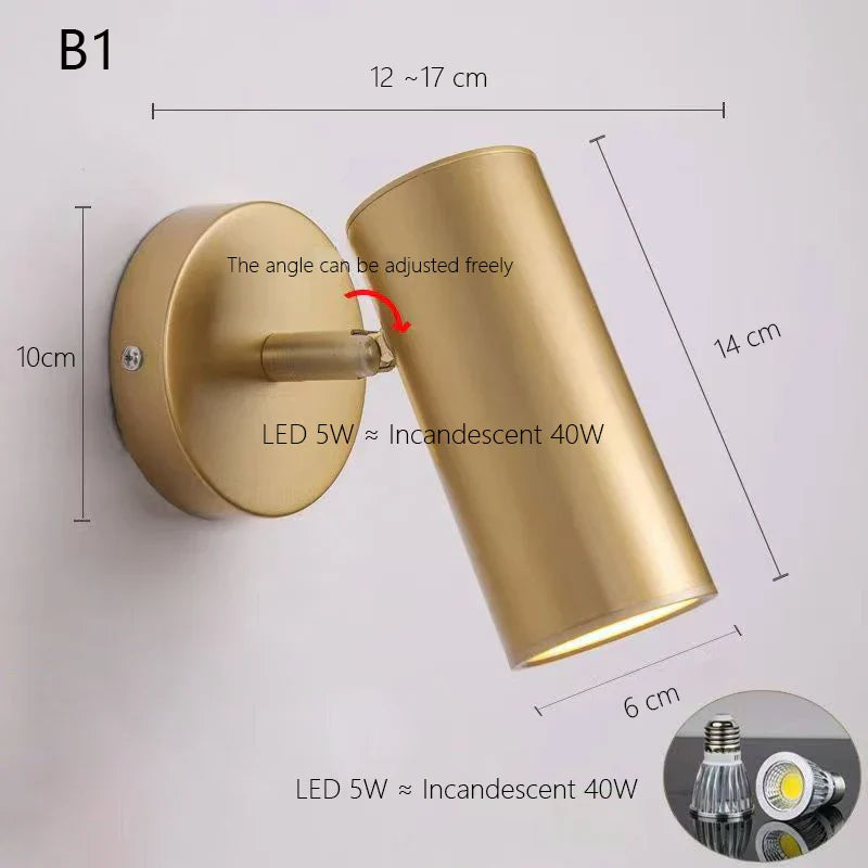 DecorBites™ Adjustable Nordic LED Wall Lamp for Bedroom, Modern Minimalist Rotating Light