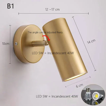 DecorBites™ Adjustable Nordic LED Wall Lamp for Bedroom, Modern Minimalist Rotating Light