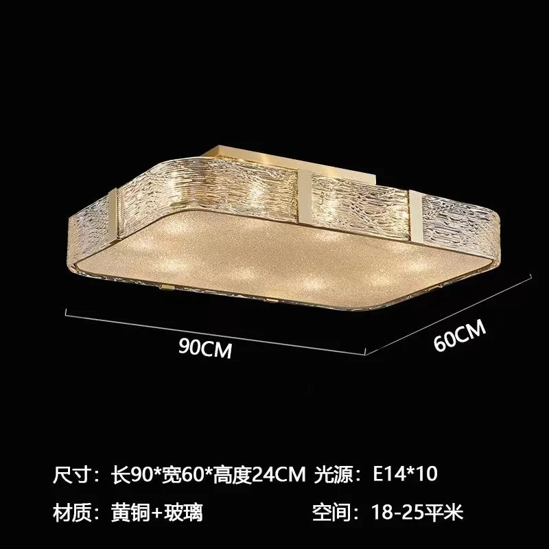 DecorBites™ Gold Glass Ceiling Chandelier LED Suspension Luminaire for Home Decor
