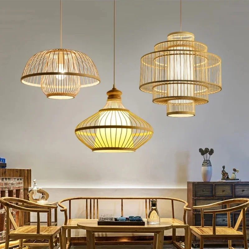 Decorbites™ Bambus-Deckenleuchter für Zuhause, Garten, Restaurant, Schlafzimmer, Arbeitszimmer – Dekorationsleuchte