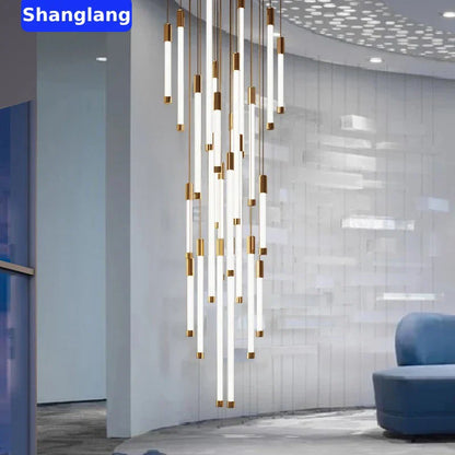Decorbites™ LED-Kronleuchter Moderne Treppenhaus-Deckenleuchte Luxuriöse Wohnzimmer-Dekoration