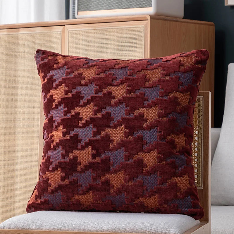 Decorbites™ Houndstooth Luxus-Kissenbezug 45x45 cm – Hochwertiger Dekorativer Sofakissenbezug