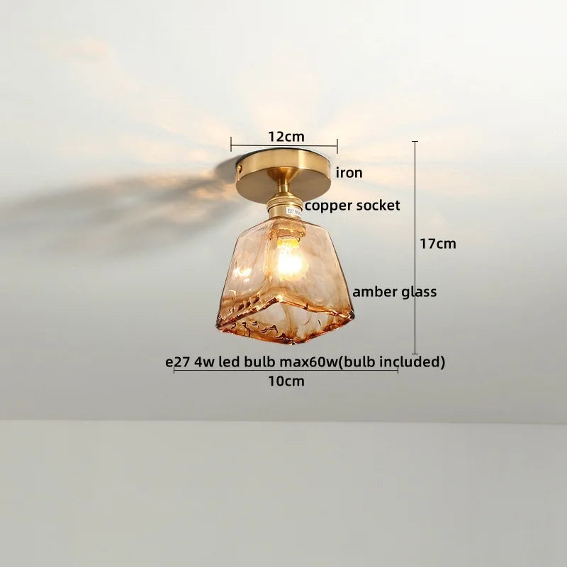 Decorbites™ Grüne Glas-LED-Deckenleuchte für die Beleuchtung von Wohnzimmer, Flur und Heim