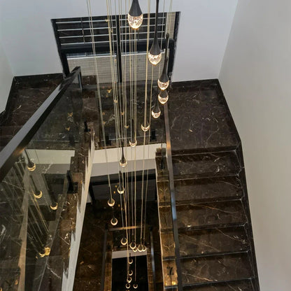 DecorBites™ Crystal Bubble Chandelier for Living, Dining, Bedroom - Modern Stairwell Design