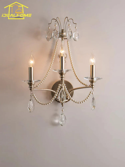 Decorbites™ Französisches Retro-Kristall-LED-Wandleuchte - Luxuriöse Eisenkunst-Dekoration für das Wohnzimmer