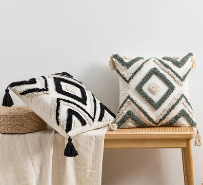 Decorbites™ Geometrische Stickerei Boho Kissenbezug Sofadecoration Dekoratives Kissenhülle Leinen Baumwolle