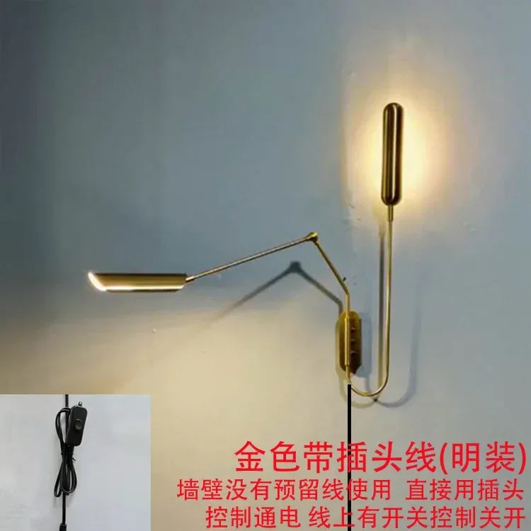 Decorbites™ verstellbare Vintage-Wandleuchte für das Bettenlesen mit flexibler Langarm