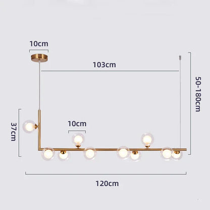 Decorbites™ Glas Schwarz Kronleuchter Pendellampe Nordisch Modern Wohnzimmerleuchte