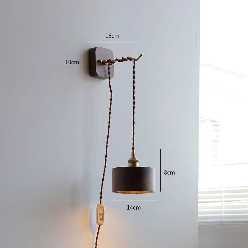Decorbites™ LED Wandarmatur Modern Japanischer Stil Keramik-Lampenschirm Holzbasisleuchte