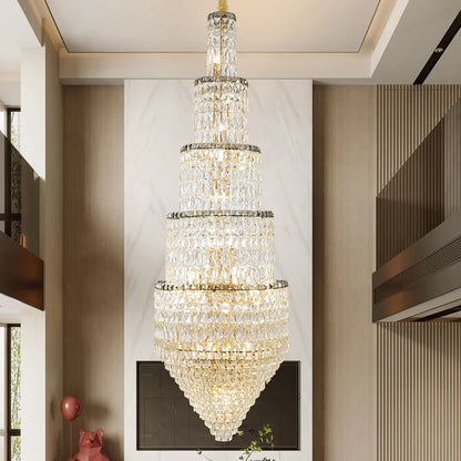 Decorbites™ Kristall-Hohlraum-Lang-Lüster: Elegante Beleuchtung für das Foyer einer Duplex-Villa